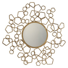 Miroir décoratif de mur encadré par métal rond créatif / cadre antique de miroir d&#39;or